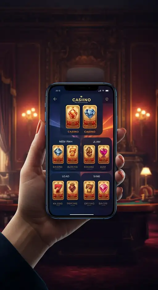 Interface de jeu du Jackpot Bob Casino affichant une sélection de machines à sous populaires et le thème spatial immersif sur un appareil mobile